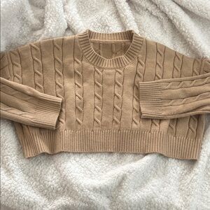 Cozy Cable Knit Tan Sweater